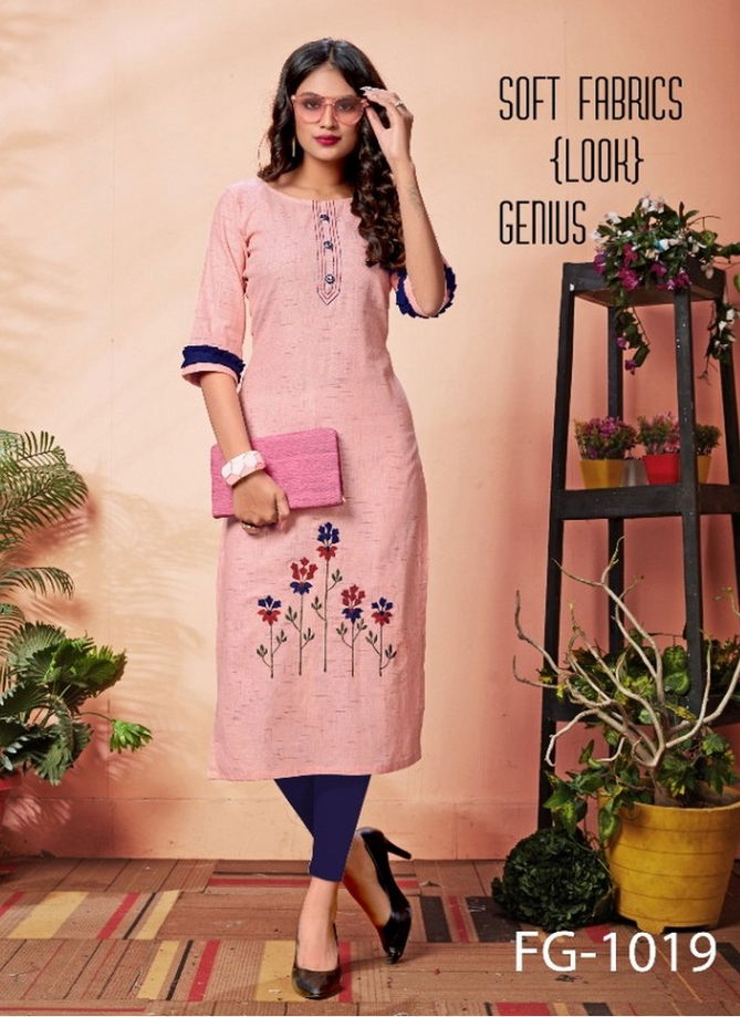 FG Krisha Vol-8 Latest Designer Pure Cotton Hand Work Party Wear Casual Wear Kurtis Collection 